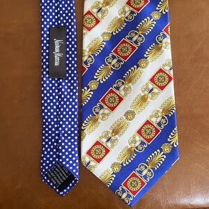 Gianni Versace Vintage 90’s Baroque Striped Grids Tie Made in Italy